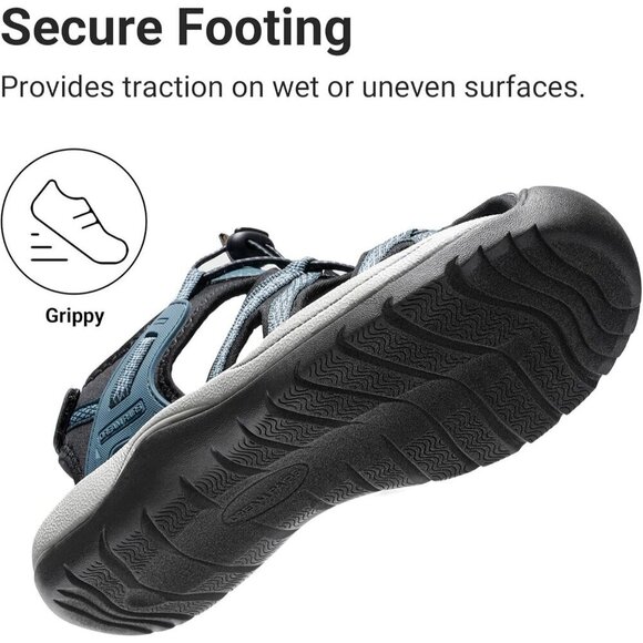 Hiking Sandals Men\'s Dark Blue Athletic Cushioned Closed Toe Fisherman Shoes main image 4